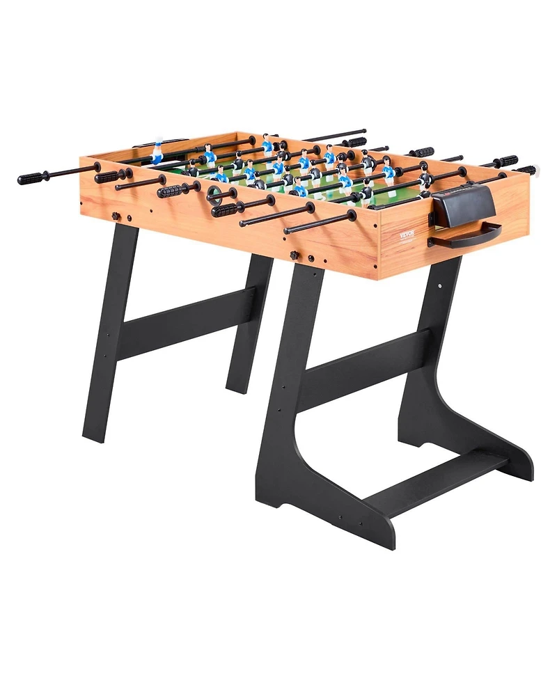 Slickblue Folding Foosball Soccer Game Table Standard Size for Indoor Home Play