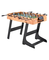 Slickblue Folding Foosball Soccer Game Table Standard Size for Indoor Home Play