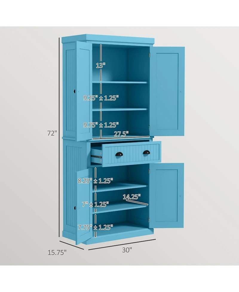 Slickblue Spacious Kitchen Storage Cabinet with Doors and Shelves for Pantry and Dining Area