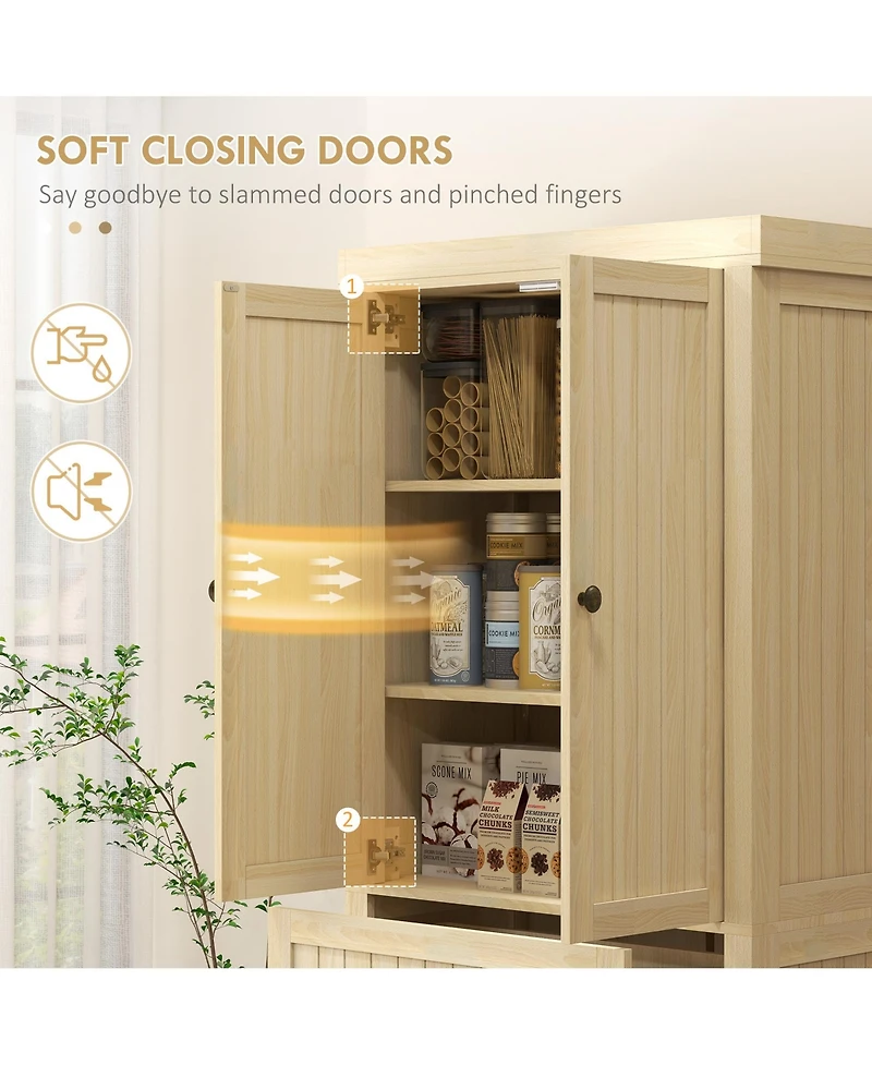 Slickblue Stylish Wooden Kitchen Storage Cabinet with Adjustable Shelves for Pantry Organization