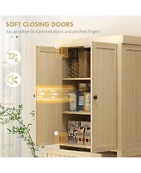 Slickblue Stylish Wooden Kitchen Storage Cabinet with Adjustable Shelves for Pantry Organization