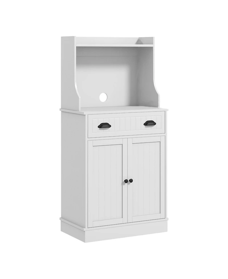 Slickblue Contemporary Wooden Kitchen Storage Cabinet with Adjustable Shelves for Pantry Storage