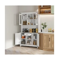 Slickblue Spacious Kitchen Storage Cabinet with Doors and Shelves for Pantry Organization