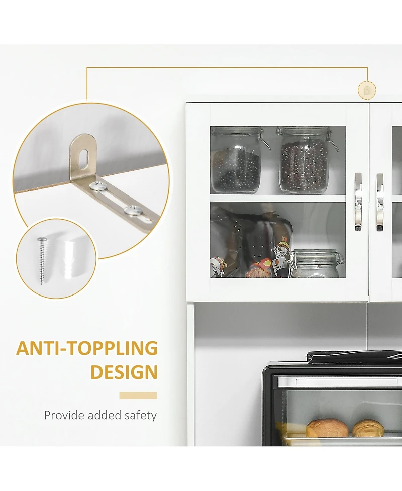 Slickblue Kitchen Storage Cabinet with Shelves and Drawers for Organized Home Kitchen Space