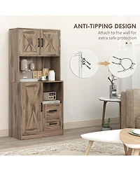 Slickblue Easy Access Kitchen Storage Cabinet with Adjustable Shelves for Space-Saving Organization