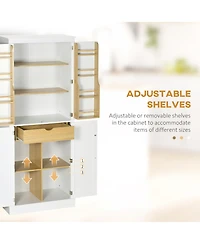 Slickblue Spacious Kitchen Storage Cabinet with Adjustable Shelves and Durable Design