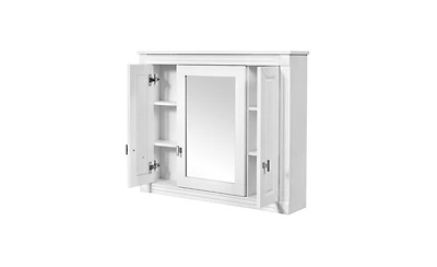 Slickblue Wall Mounted Medicine Cabinet with Mirrored Door and 4 Shelves for Bathroom Storage