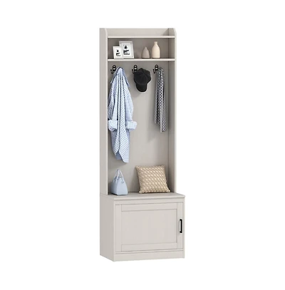 Slickblue Wooden Shoe Rack Cabinet with Compartments for Entryway or Bedroom