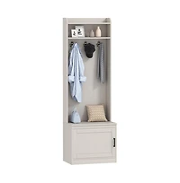 Slickblue Wooden Shoe Rack Cabinet with Compartments for Entryway or Bedroom