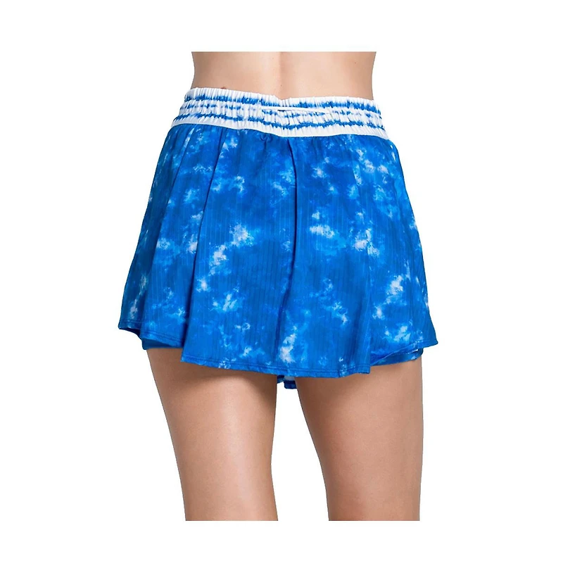 Lucky Love Women's Shibori Stripe High Waist 13.5 inch Tennis Skirt