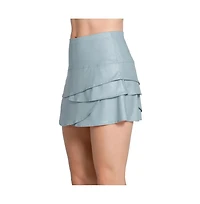 Lucky Love Women's All That Shimmers Scallop Heather Gray Tennis Skirt