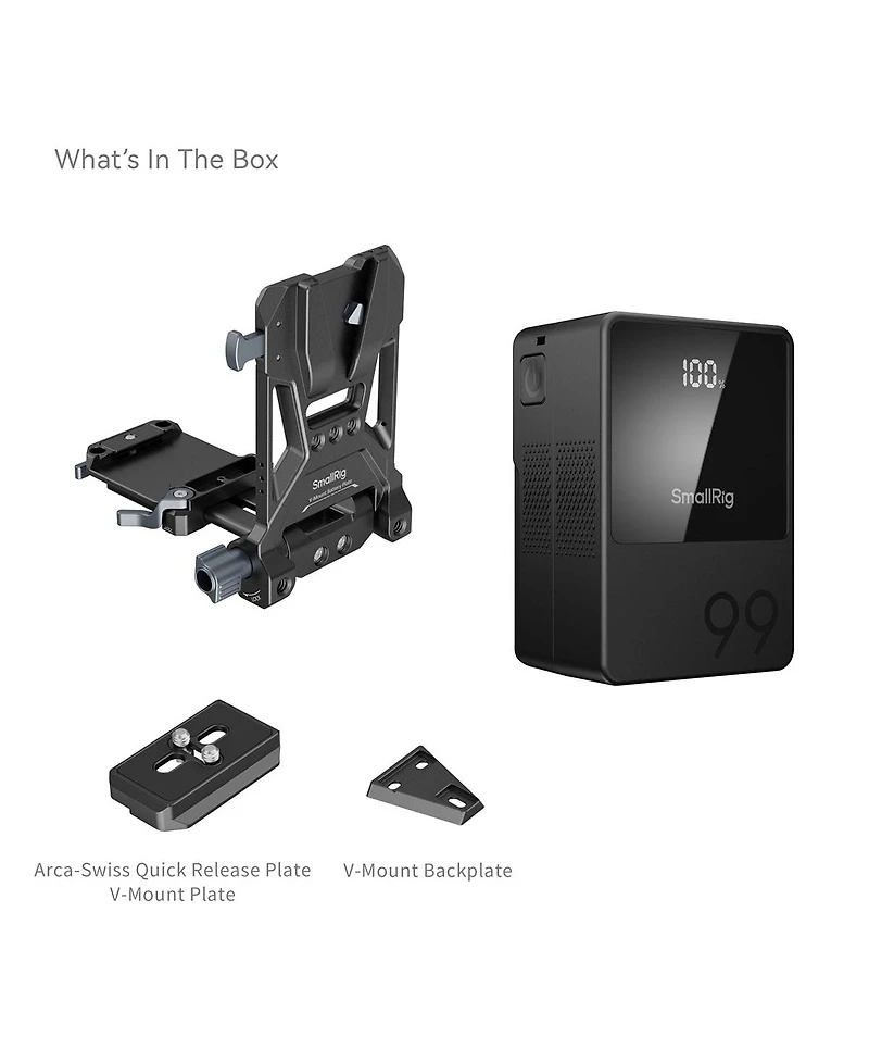 SmallRig VB99 Mini Rechargeable V-Mount Battery with Foldable Battery Plate
