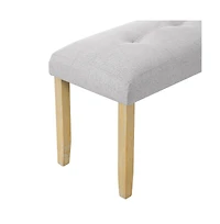 The Pop Home Linen Upholstered Tufted Bench, 40" Padded Bedroom Bench with Wood Legs, for Entryway or End of Bed-The Pop Home