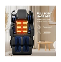 Zero Gravity Massage Chair with Heat, Foot Roller & Air Compression, Full Body Recliner with Bluetooth-Maison Boucle