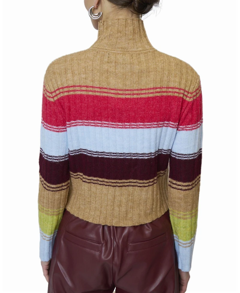 Central Park West Women's Marley Ribbed Gradient Stripe T-Neck