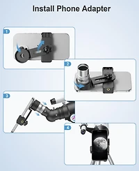Telescope 80mm Aperture 500mm Refractor Portable Astronomical Telescope for Adults Kids Beginners with Tripod and Accessories