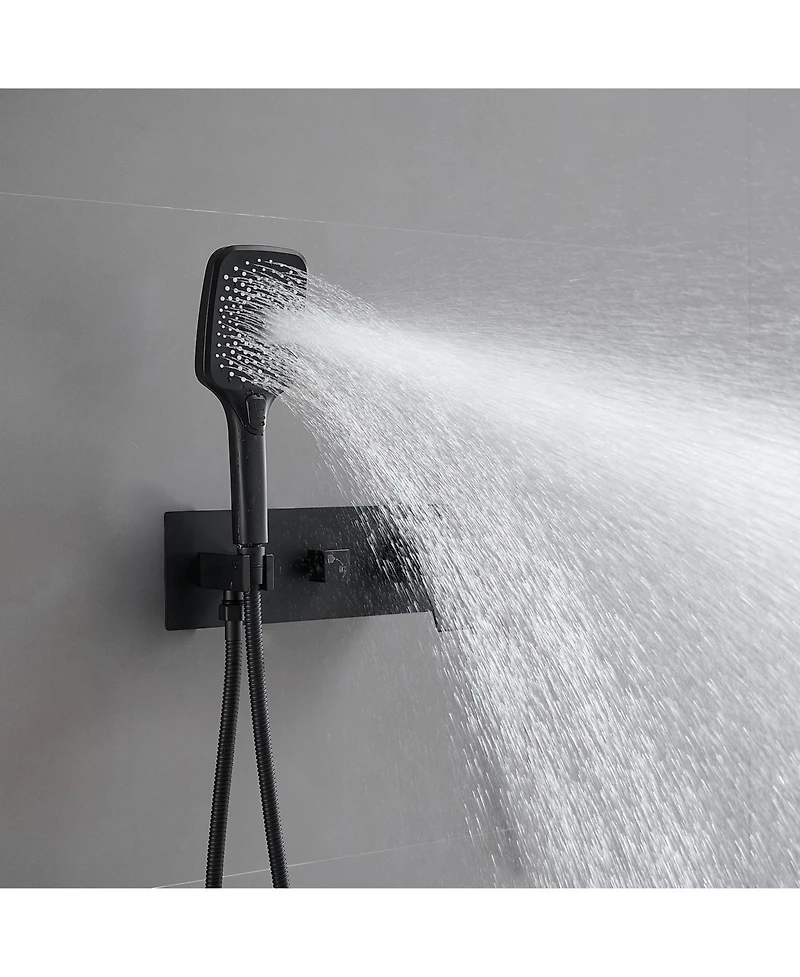 Single Handle 1-Spray System Shower Faucet 2.5 Gpm with Adjustable Flow Rate Rainfall Handheld Kit Chrome