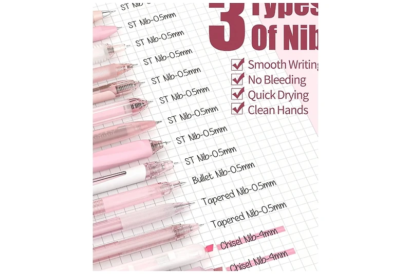 Htutwoo 14 Packs Pastel Gel Ink Pen Set, Cute Retractable 0.5mm Fine Point Pen, Note Taking Aesthetic Pens, 12 Packs Black Ink Pens With 2Pack Highlig