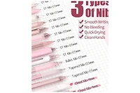 Htutwoo 14 Packs Pastel Gel Ink Pen Set, Cute Retractable 0.5mm Fine Point Pen, Note Taking Aesthetic Pens, 12 Packs Black Ink Pens With 2Pack Highlig