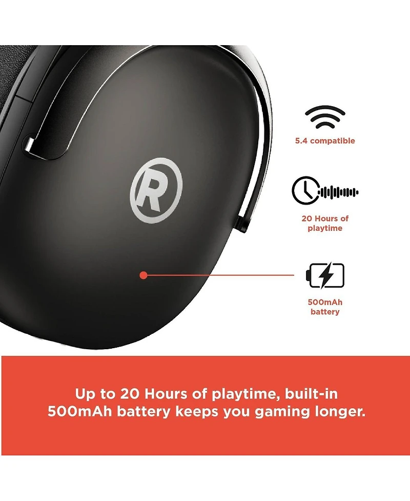 RadioShack Cooling Gel Wireless Gaming Headset Purple and Black Type-c Charger 3304449