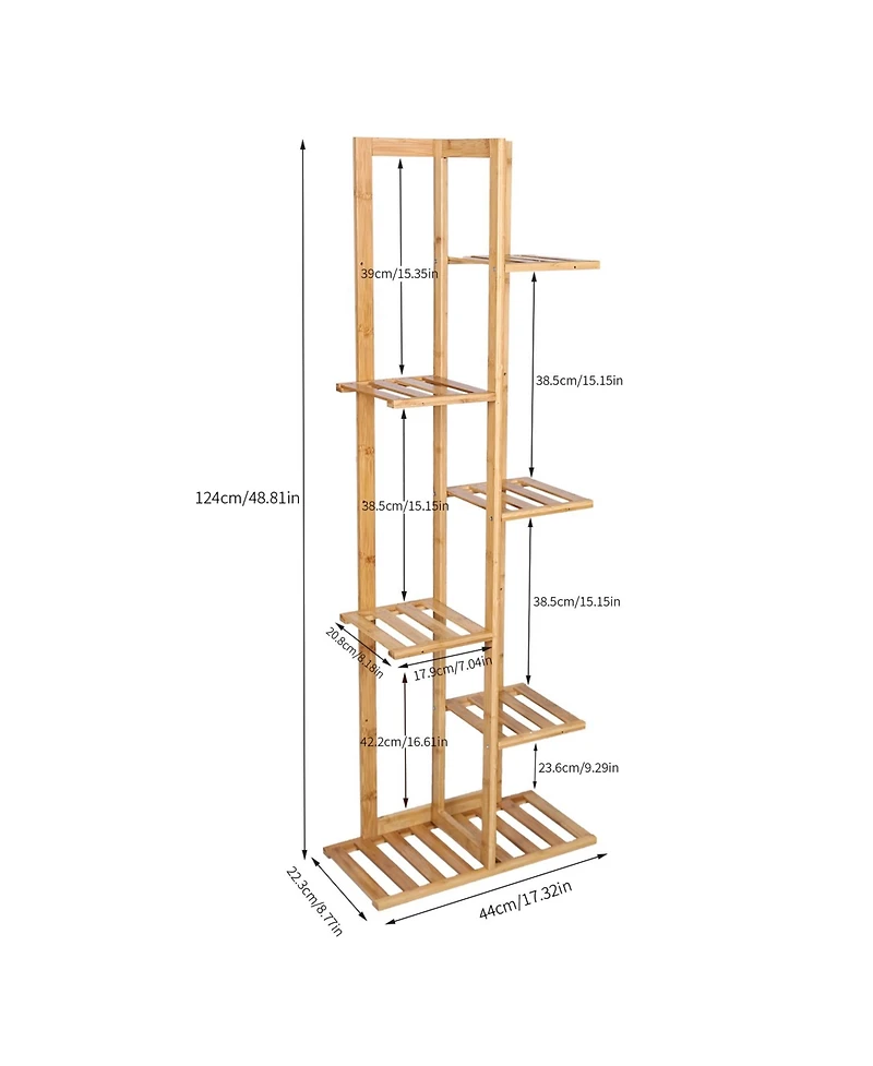 Unho Bamboo Plant Stand Rack Corner Flower Shelf Storage Rack