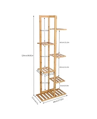 Unho Bamboo Plant Stand Rack Corner Flower Shelf Storage Rack