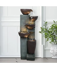 SunJet 5-Tier Cascading Indoor/Outdoor Water Fountain with Led Lights