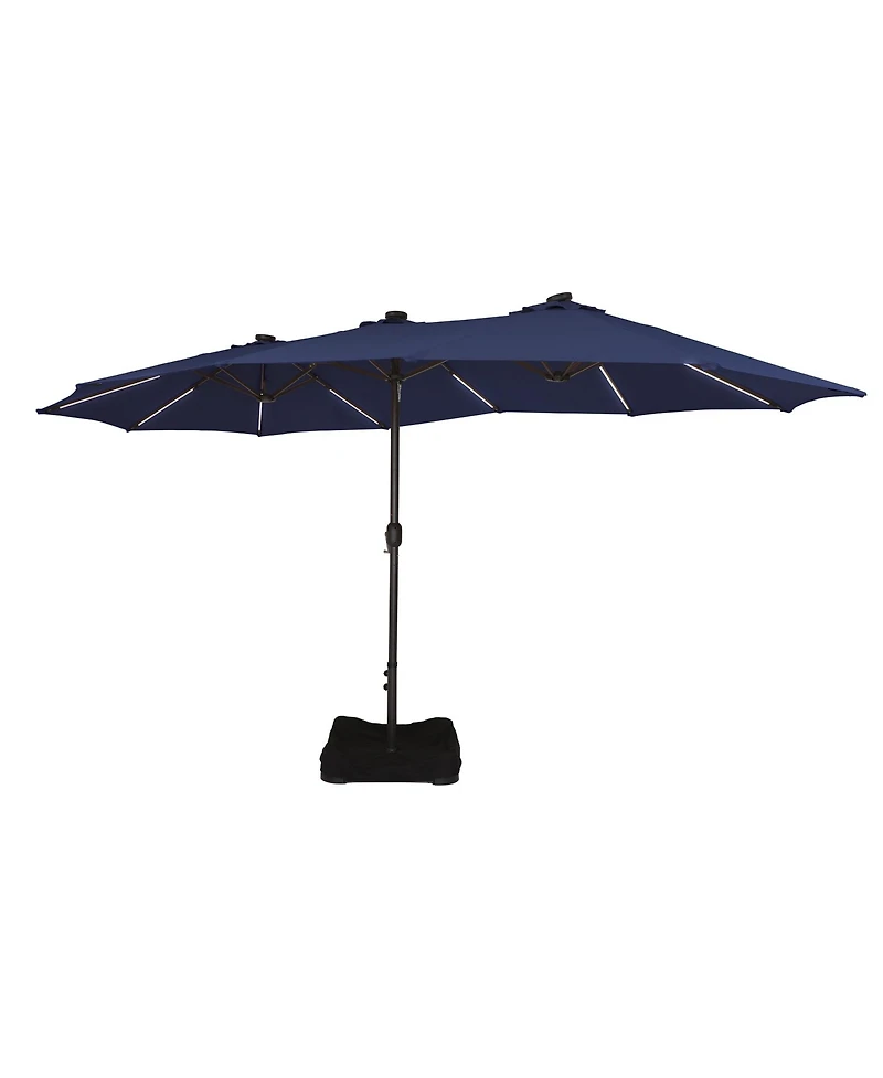 15 ft. Outdoor Rectangular Crank Market Umbrella Patio
