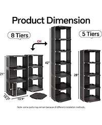 Kitstorack Vertical Shoe Rack: 8 Tiers Stackable Shoe Rack for Closet Diy Free Standing Shoe Organizer Small Shoe Shelf for Small Spaces and Narrow Sp