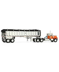 First Gear Dcp 1/64 Orange Chevrolet Bison Day Cab with East End Dump Trailer 60-1925