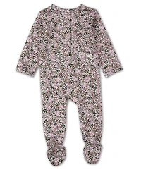 MeMoi Baby and Toddler Girls "Kaleidoscope Bouquet" Cotton Rich Footie