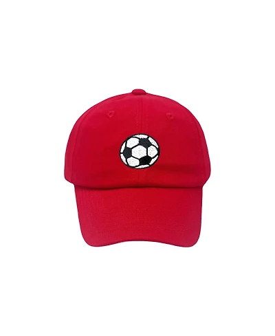 Bits & Bows Toddler Soccer Baseball Hat Red