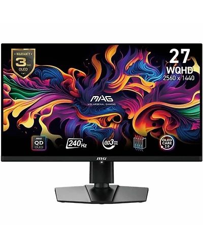 Msi Mag 271QPX Qd-oled E2 26.5" 16:9 Wqhd 240Hz Hdr Gaming Monitor, Metallic Black