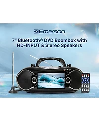 Emerson Edl-2870H Bluetooth Boombox Dvd Player with 7'' Lcd Screen, Tv Tuner and Radio
