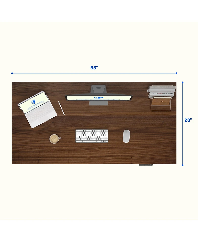 Flexispot E7-commercial 55 W Electric Adjustable Standing Desk, Black Walnut Top, Black Base