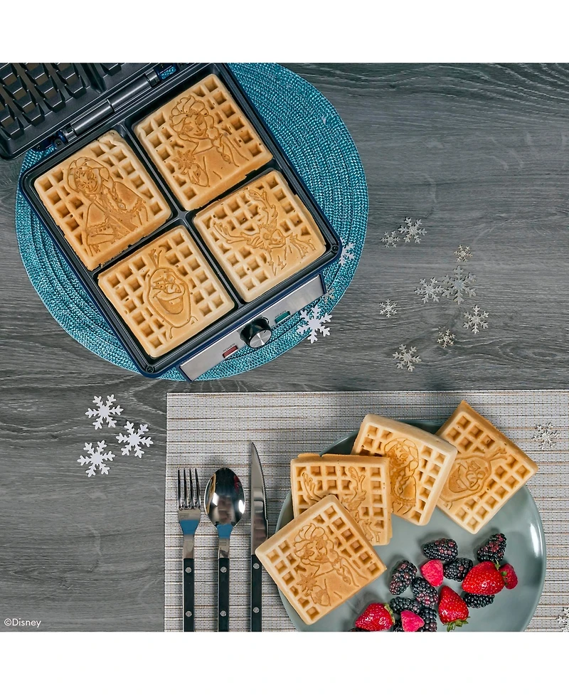 Uncanny Brands Disney Frozen Elsa, Anna, and Olaf Deluxe Waffler - Your Favorite Frozen Characters on Your Waffles