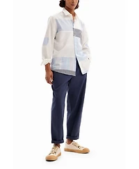 Desigual Men's Striped patch shirt.