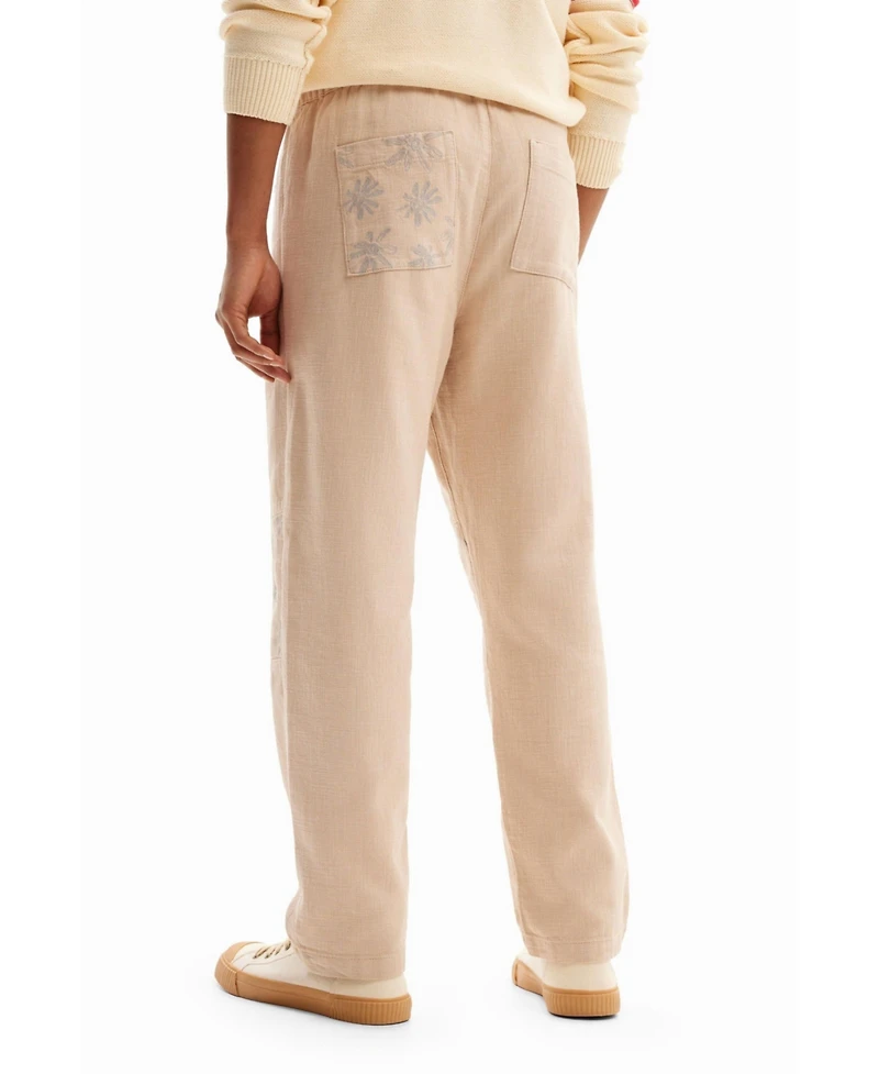 Desigual Men's Trousers with floral details