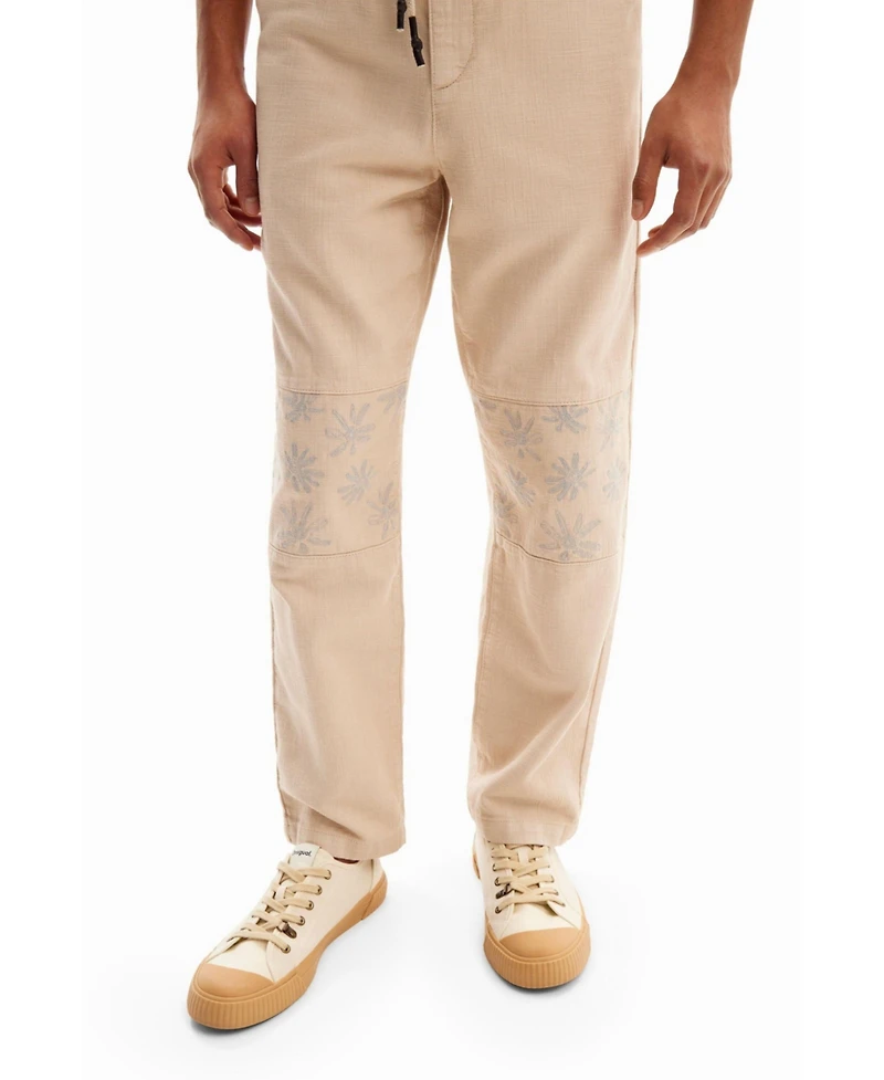 Desigual Men's Trousers with floral details