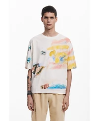 Desigual Men's Short-sleeve watercolor T-shirt