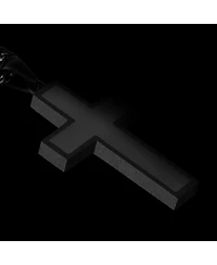 Vincero Men's Stone Cross Pendant Stealth Black - Large