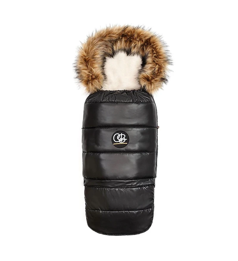 Cover Baby Baby Cover 0-3 Years Organic Premium Beige Wool Adjustable Footmuff in Pastel Black