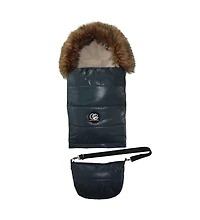 Cover Baby Baby Cover 0-3 Years Organic Premium Beige Wool Adjustable Footmuff in Pastel Hunter Green