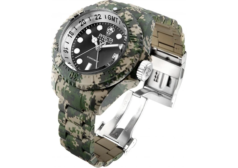 Invicta Men's 40462 Reserve Quartz 3 Hand Black Dial Watch