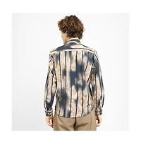Campus Sutra Men's Tie-Dye Striped Shirt