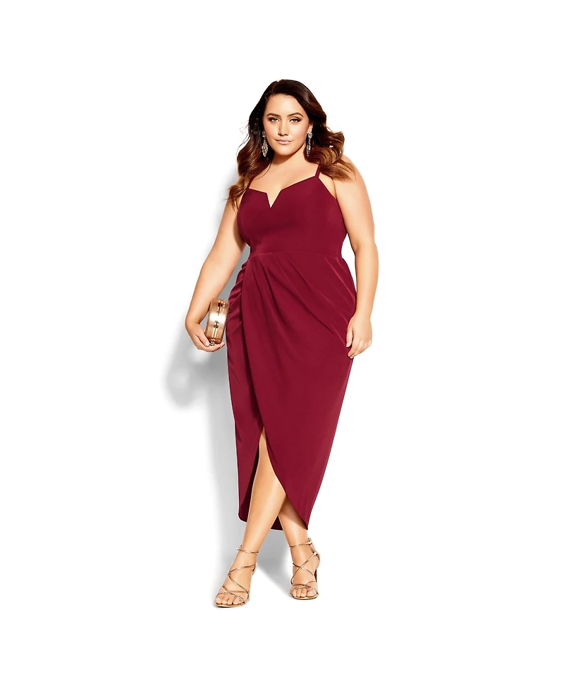 City Chic Women's Sassy V Dress