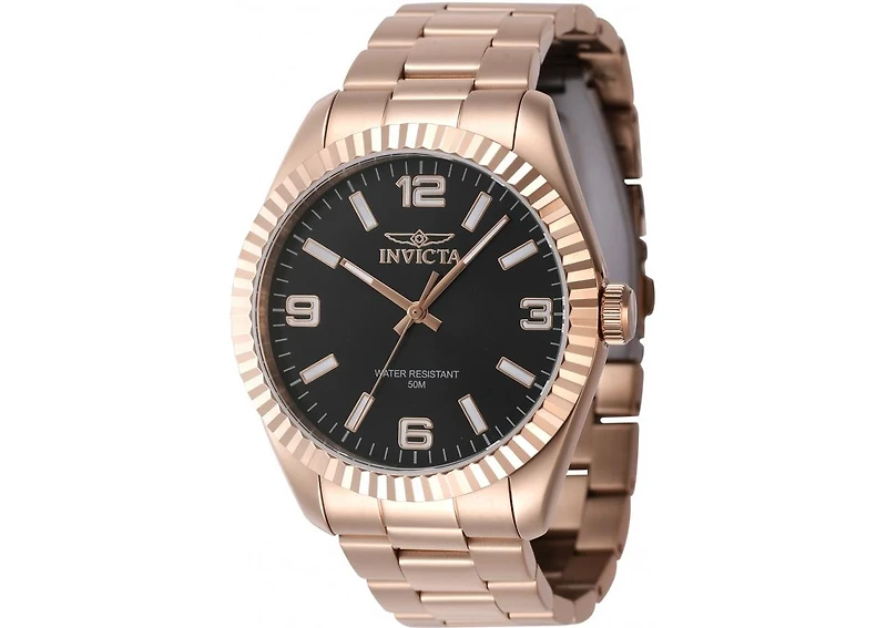 Invicta Men's Specialty Quartz 3 Hand Black Dial Watch