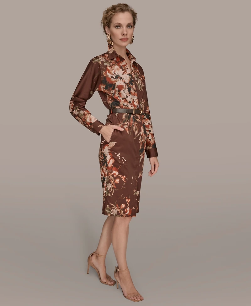 Donna Karan New York Women's Floral Belted Dress