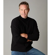 LuxLined Men's Itch-Free Merino Wool Mock Neck Sweater with Soft Inner Lining