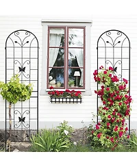 Extendable Garden Trellises 80" Tall, Rust-Resistant, Supports Vines & Climbing Plants